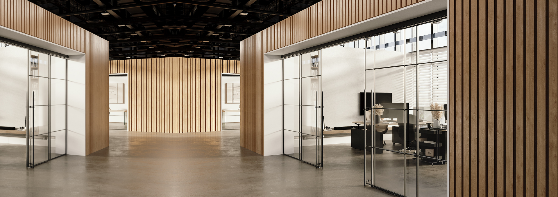 Interior glass partitions image